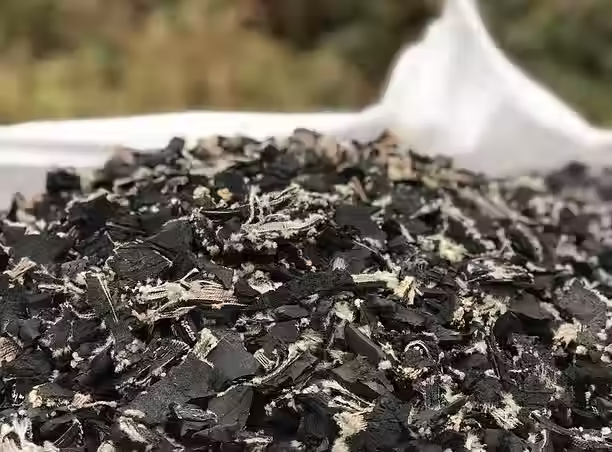 Shredded tyres used for horse arenas.